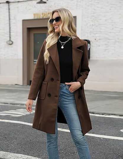 Luxury Wool Winter Pea Coat — Timeless Warmth & Elegant Style